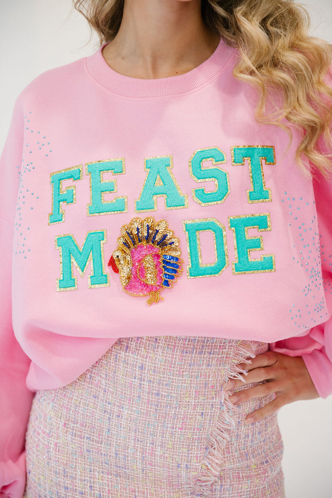 FEAST MODE PINK PULLOVER PULLOVER Judith March   