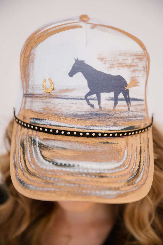 WILD HORSES BEACH TRUCKER HAT TRUCKER HAT Judith March