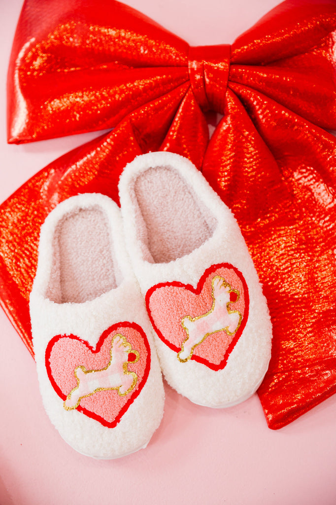 HOLIDAY CHEER HEART SLIPPERS SLIPPERS Judith March   