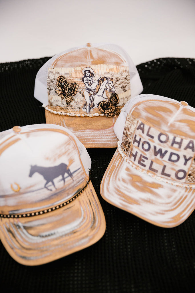 ALOHA COWGIRL TRUCKER HAT TRUCKER HAT Judith March