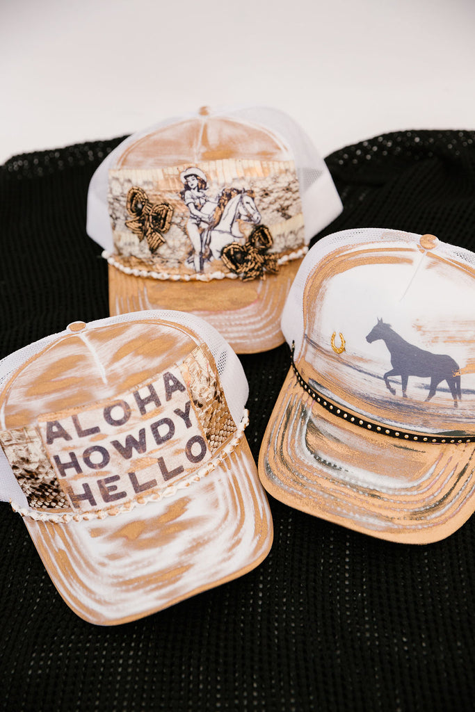 ALOHA COWGIRL TRUCKER HAT TRUCKER HAT Judith March