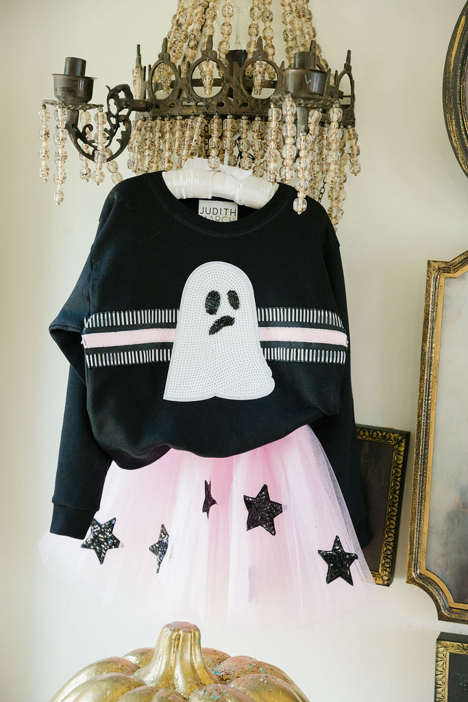 MINI KIDS GHOST TIME BLACK PULLOVER PULLOVER Judith March