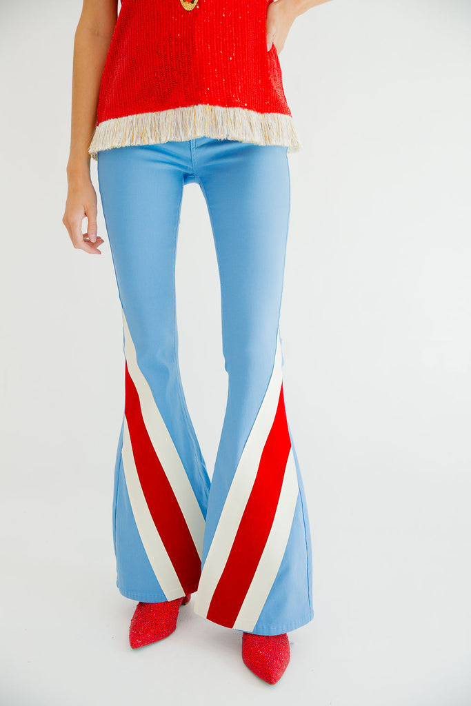 CANDY STRIPES BLUE FLARES Pants Judith March   