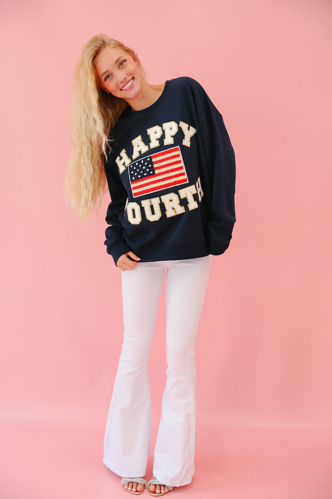 HAPPY FOURTH NAVY PULLOVER pullover Judith March   