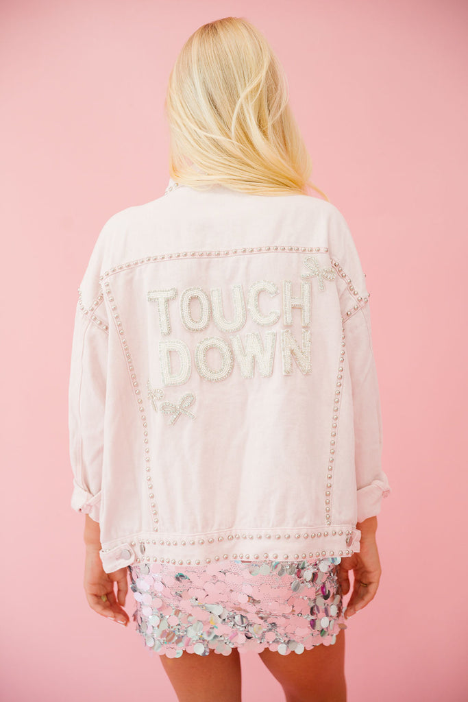 TOUCHDOWN BEADED BOW PINK JACKET JACKET Judith March   