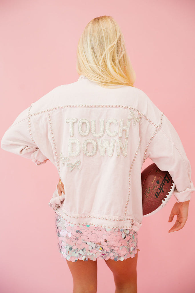 TOUCHDOWN BEADED BOW PINK JACKET JACKET Judith March   