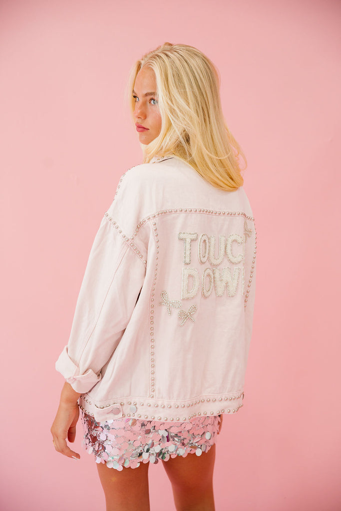 TOUCHDOWN BEADED BOW PINK JACKET JACKET Judith March   