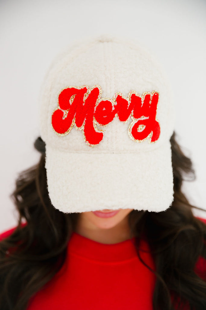 MERRY & BRIGHT RED PATCH HATS TRUCKER HAT Judith March   