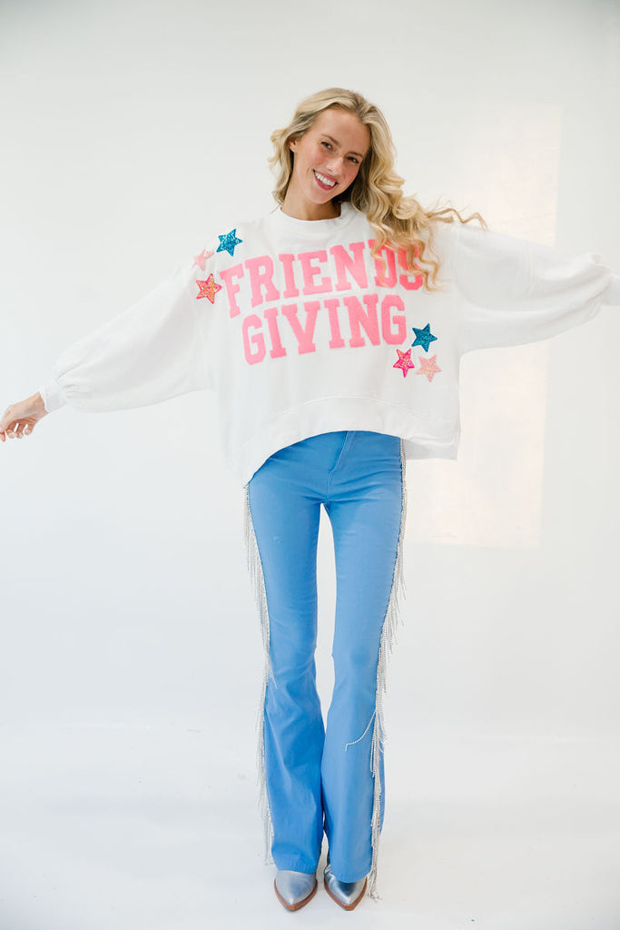 FRIENDSGIVING STAR WHITE PULLOVER PULLOVER Judith March   