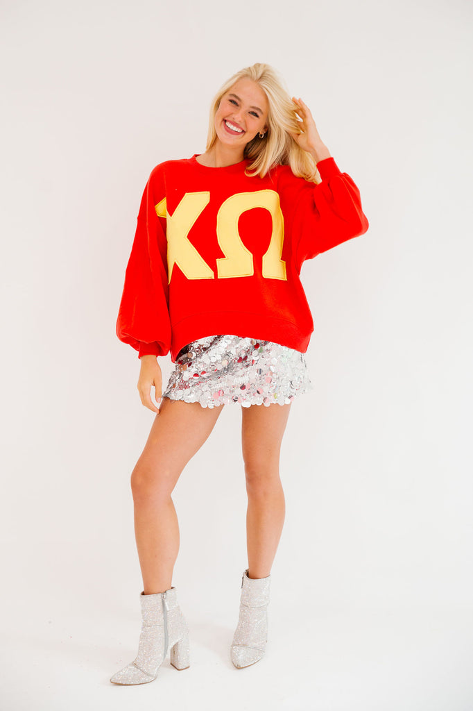 CHI OMEGA RED PULLOVER PULLOVER Judith March   