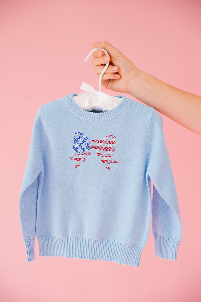 MINI KIDS AMERICAN BOW BLUE SWEATER SWEATER Judith March