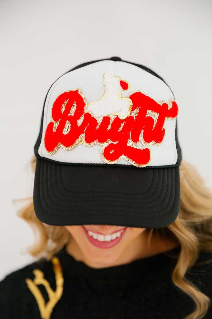 MERRY & BRIGHT RED PATCH HATS TRUCKER HAT Judith March   