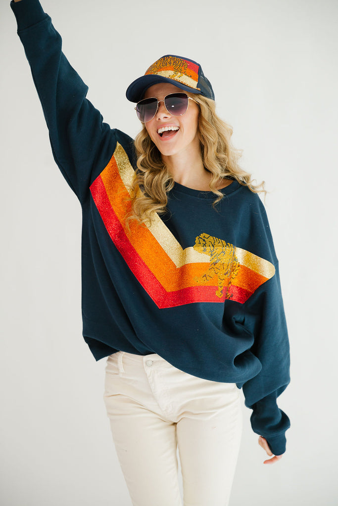 TIGER DREAMS NAVY PULLOVER PULLOVER Judith March   