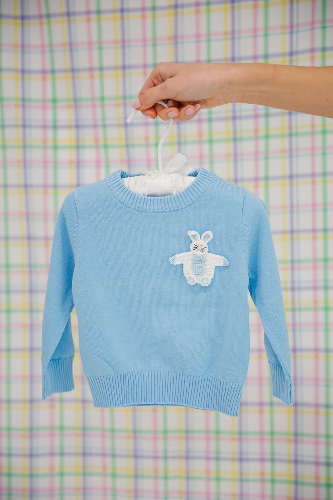 MINI KIDS KNIT BUNNY BLUE SWEATER* SWEATER Judith March