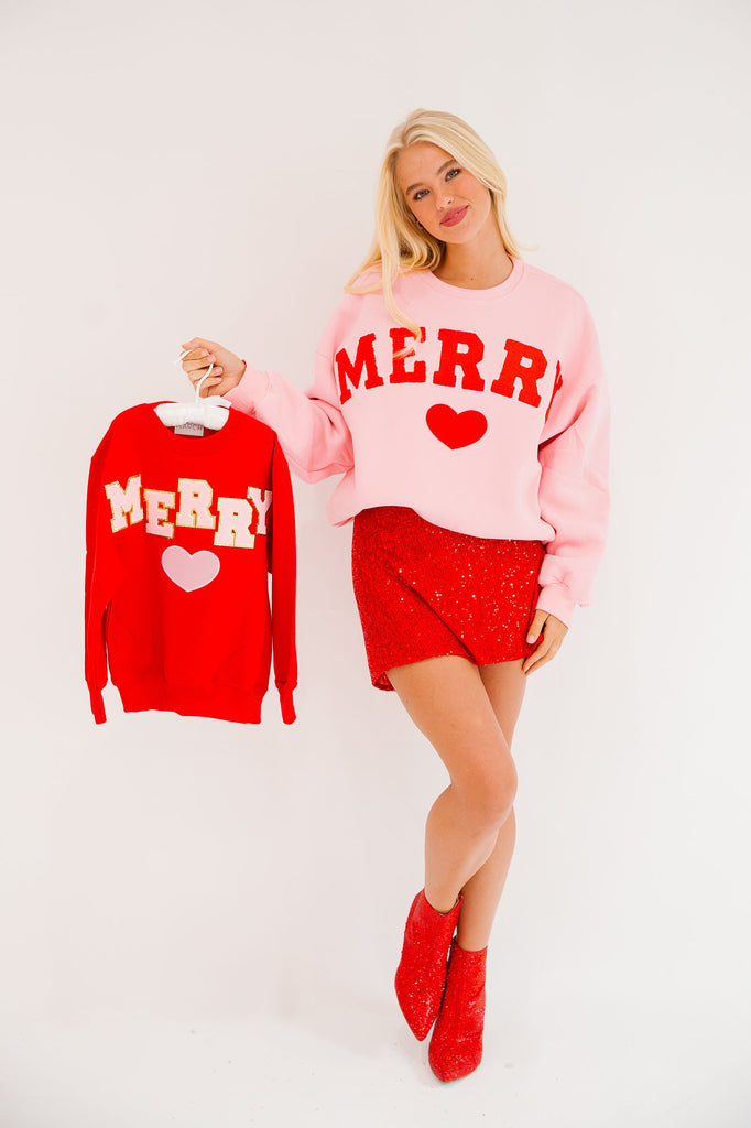 MINI KIDS MERRY HEART RED PULLOVER PULLOVER Judith March   