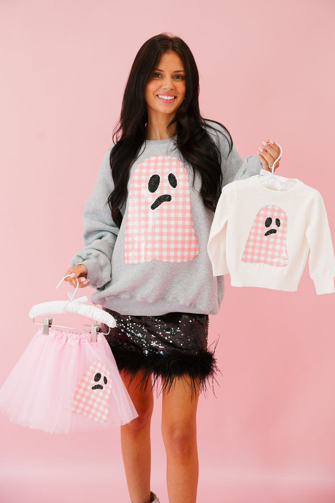 MOM + MINI KIDS GIRLY GHOST PULLOVER SWEATER Judith March   