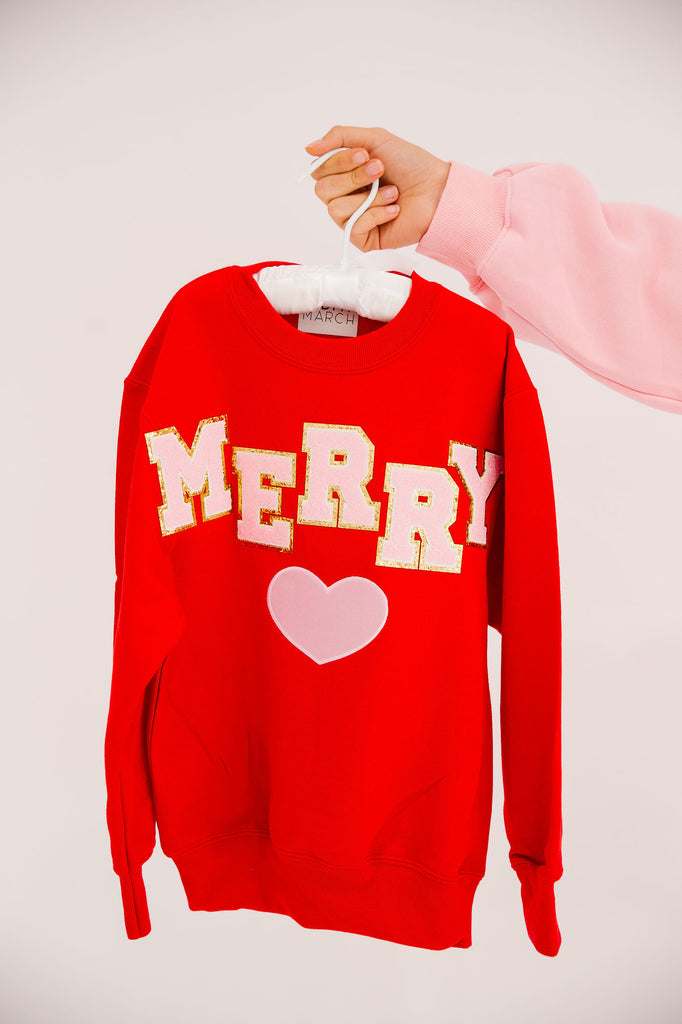 MINI KIDS MERRY HEART RED PULLOVER PULLOVER Judith March   