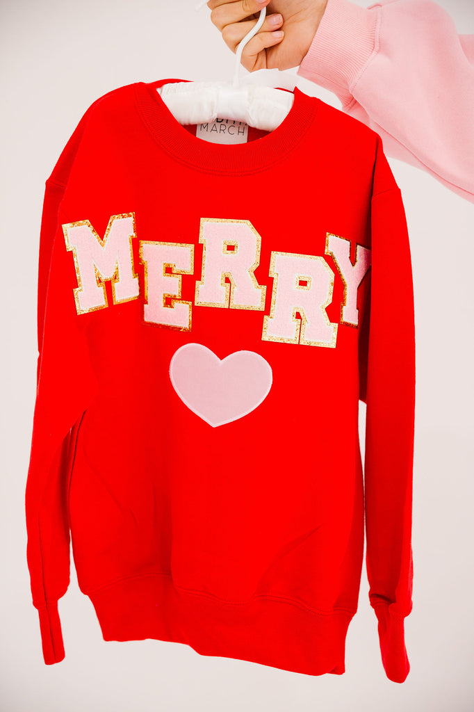 MINI KIDS MERRY HEART RED PULLOVER PULLOVER Judith March   