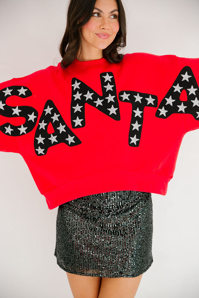 HERE COMES SANTA RED PULLOVER PULLOVER Judith March   