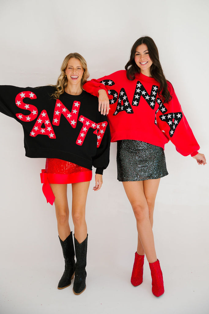 HERE COMES SANTA RED PULLOVER PULLOVER Judith March   