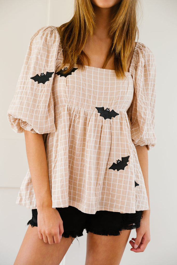 BAT PATCH QUARTER SLEEVE TOP TOP Judith March   