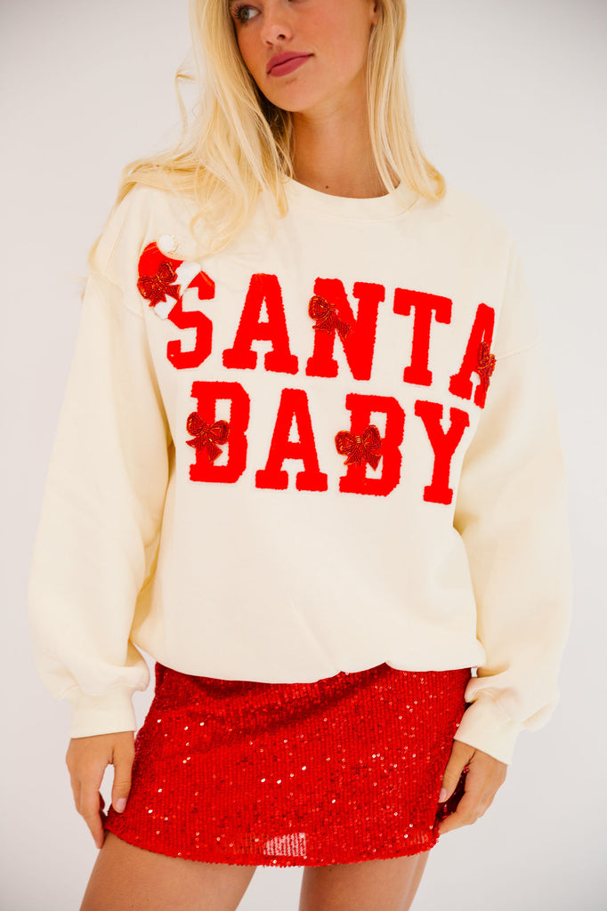 SANTA BABY CREAM PULLOVER PULLOVER Judith March   