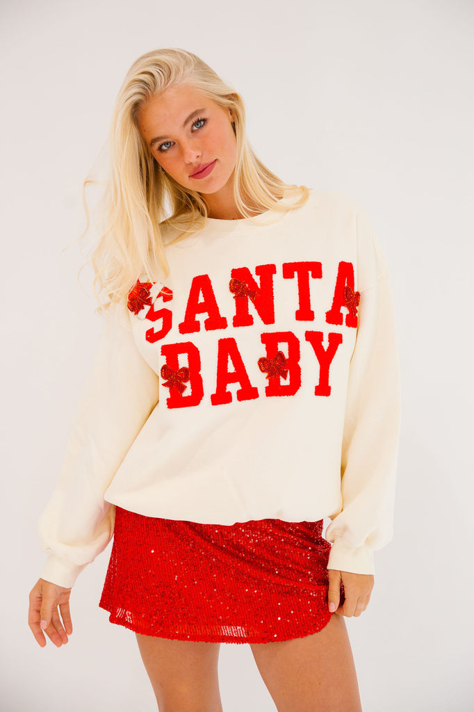 SANTA BABY CREAM PULLOVER PULLOVER Judith March   