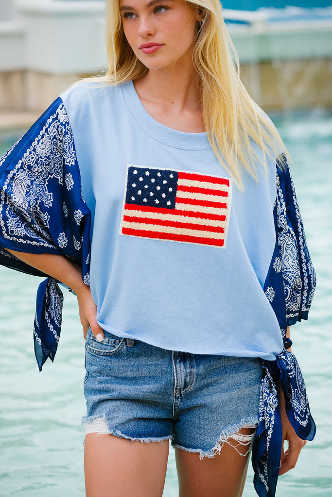 USA FLAG BANDANA TEE* TOP Judith March