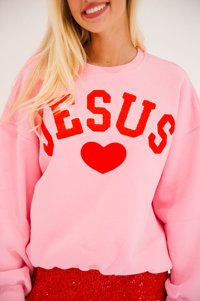 JESUS HEART PINK PULLOVER PULLOVER Judith March   