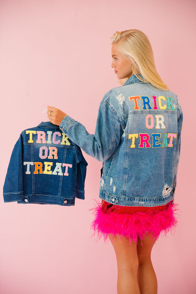 MOM + MINI KIDS TRICK OR TREAT DENIM JACKETS SWEATER Judith March   