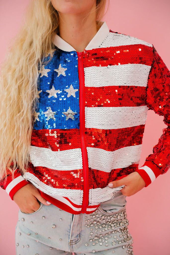 PROUD AMERICAN SEQUIN JACKET JACKET Judith March   