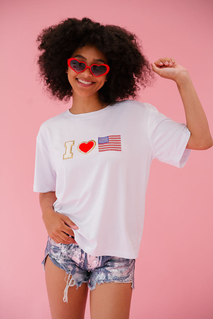 IN LOVE WITH AMERICA TEE Tee Judith March   