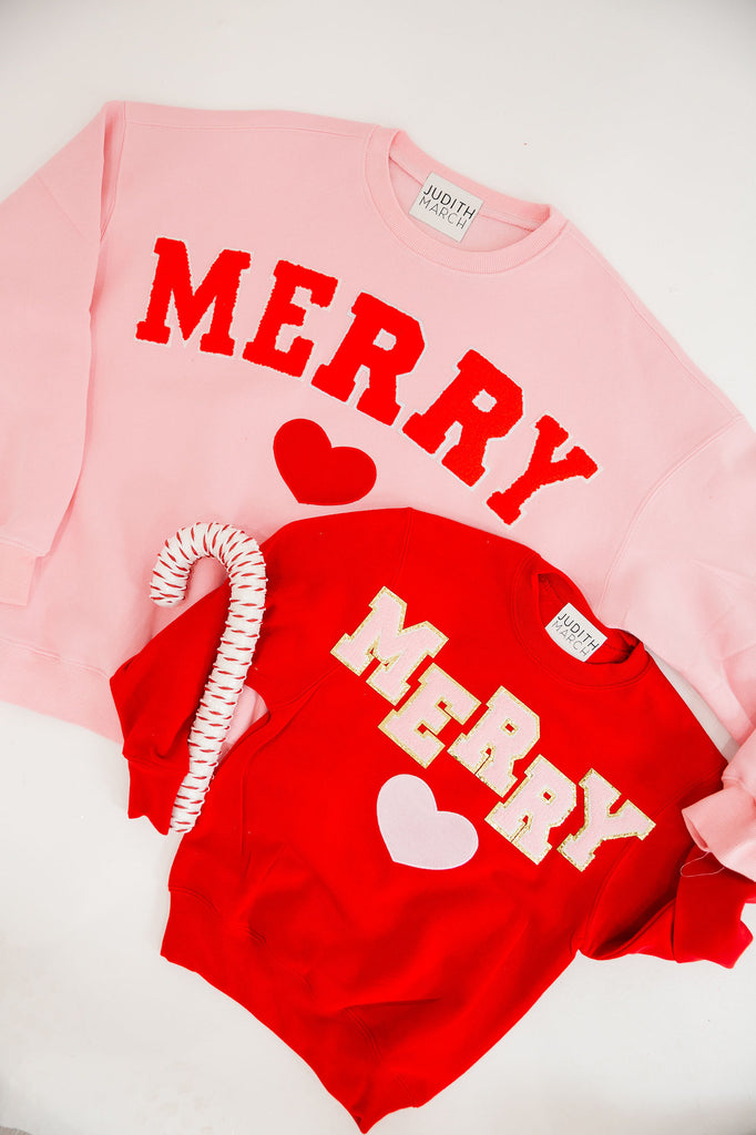 MINI KIDS MERRY HEART RED PULLOVER PULLOVER Judith March   