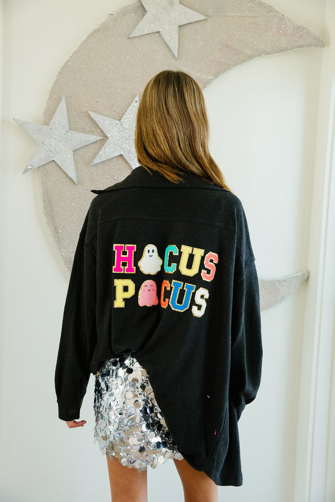 HOCUS POCUS BLACK SHACKET* SWEATER Judith March