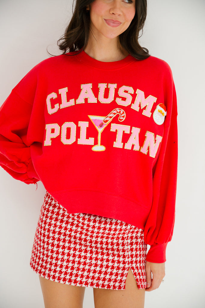 CLAUSMOPOLITAN RED PULLOVER PULLOVER Judith March   