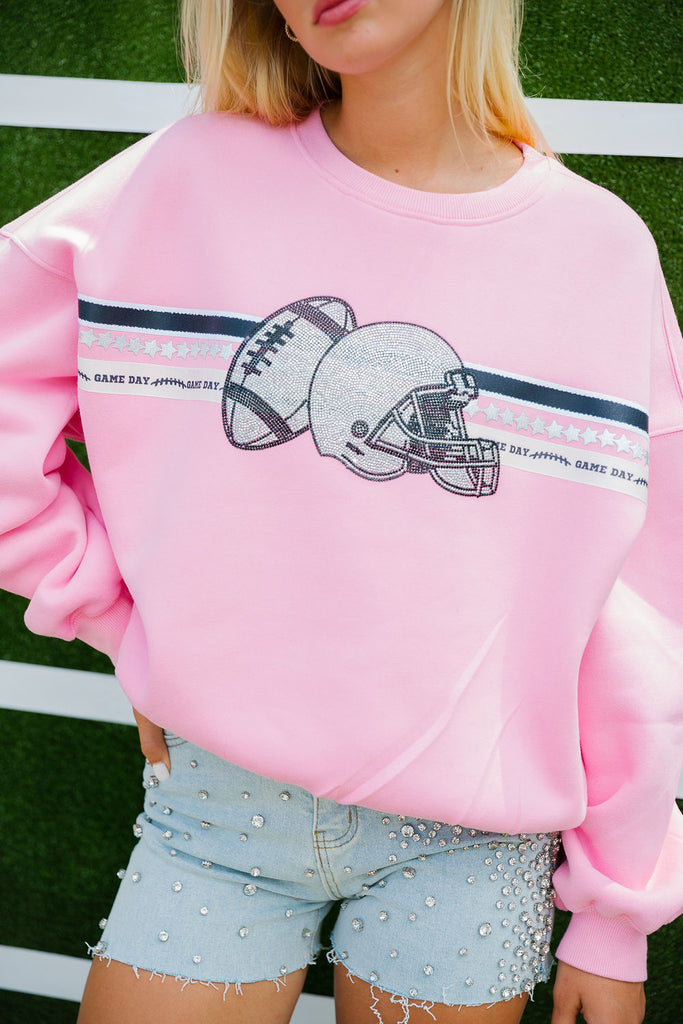 CLASSY UNTIL KICKOFF FOOTBALL AND HELMET PULLOVER  Judith March   