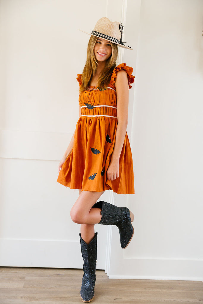 NIGHT FLYERS ORANGE DRESS DRESS Judith March