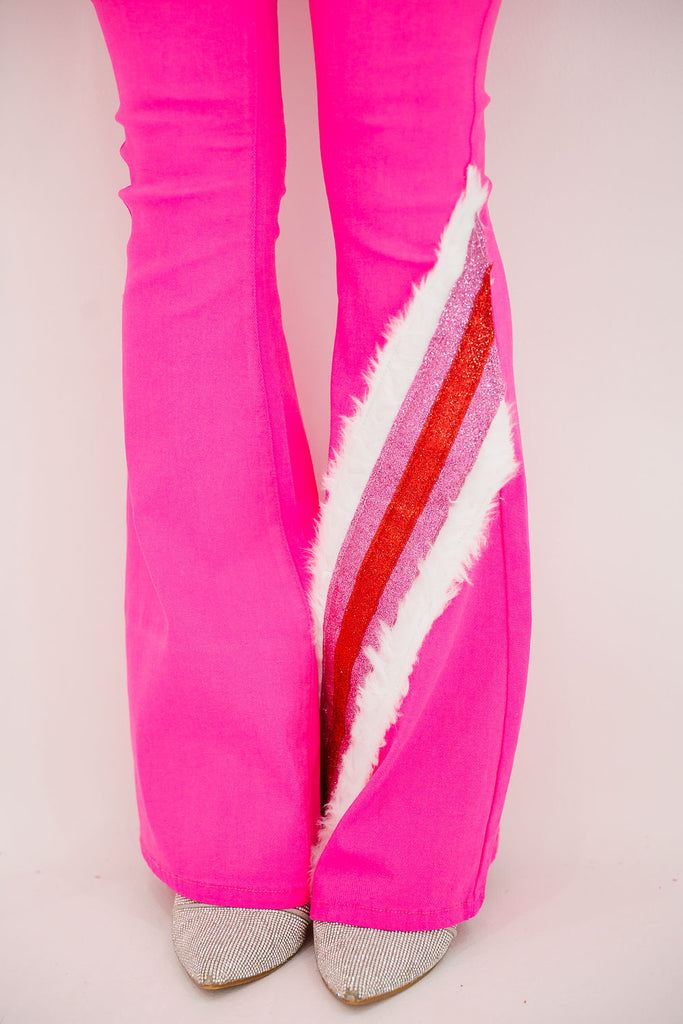 SEASON'S GREETINGS PINK FLARES Pants Judith March   