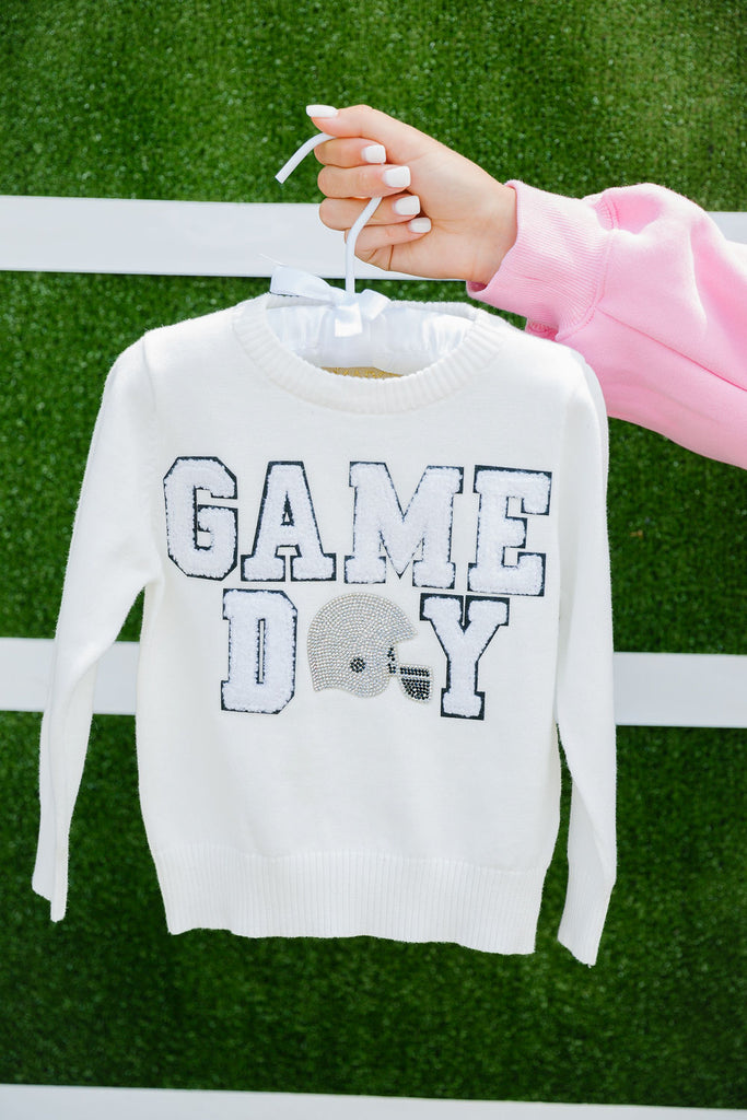 MINI KIDS GAME DAY WHITE SWEATER SWEATER Judith March   