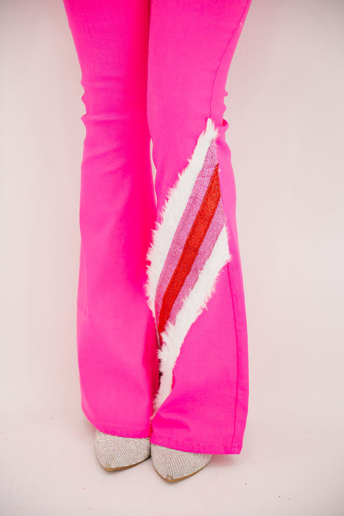 SEASON'S GREETINGS PINK FLARES Pants Judith March   