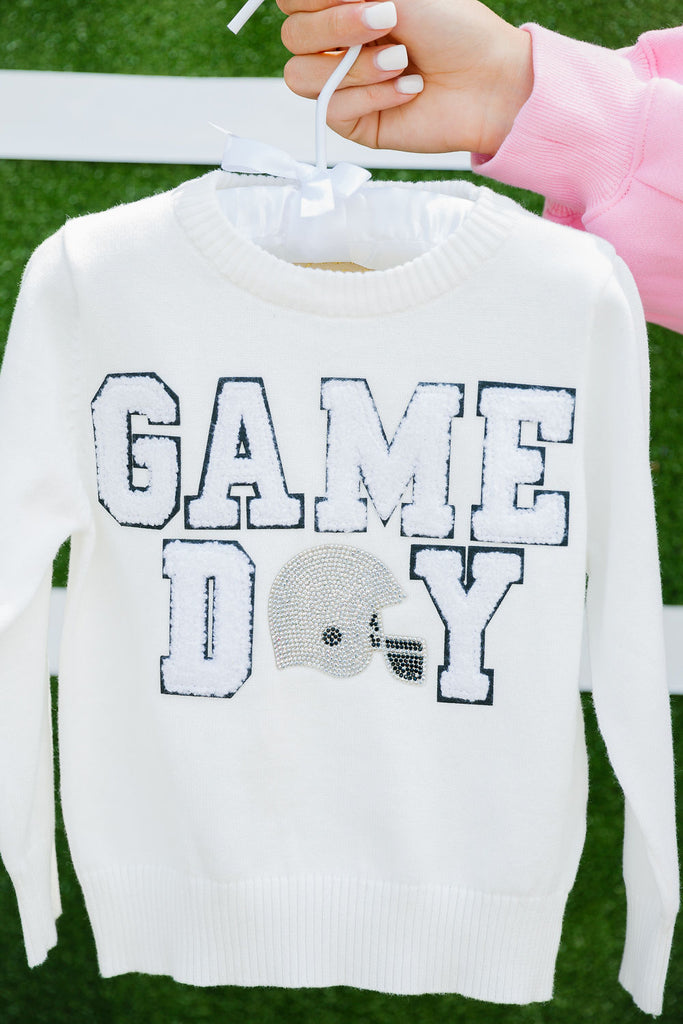 MINI KIDS GAME DAY WHITE SWEATER SWEATER Judith March   