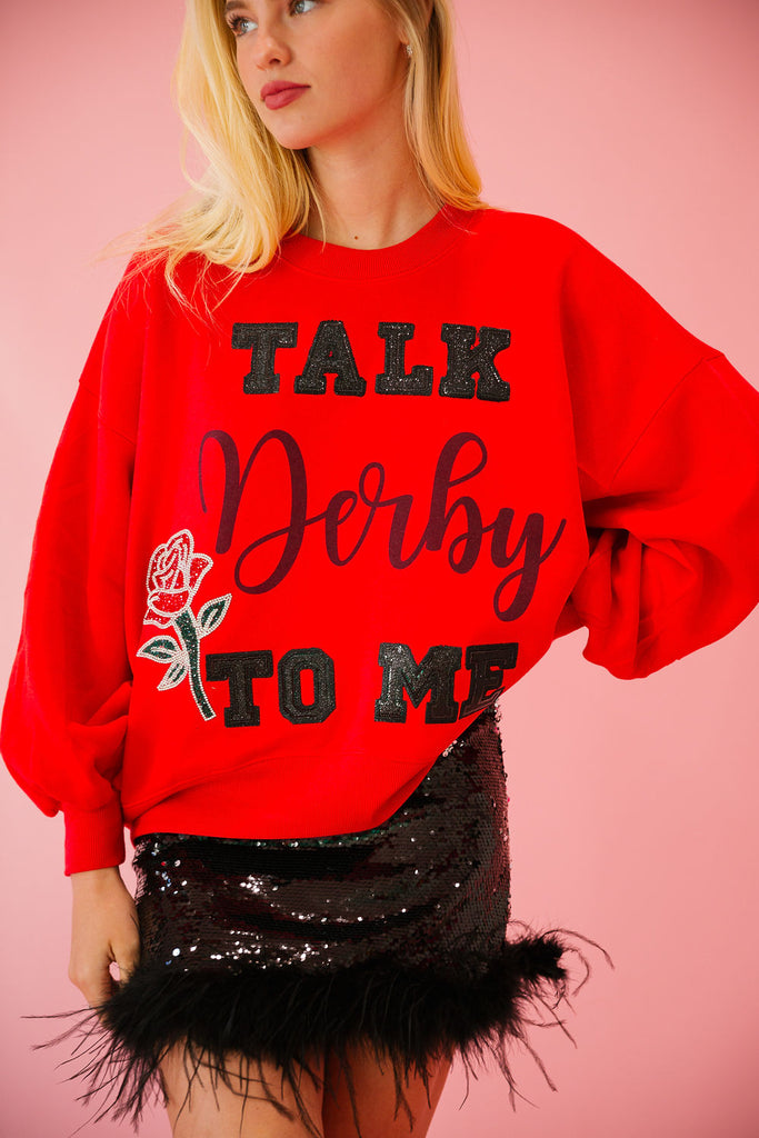 TALK DERBY TO ME RED PULLOVER* PULLOVER Judith March