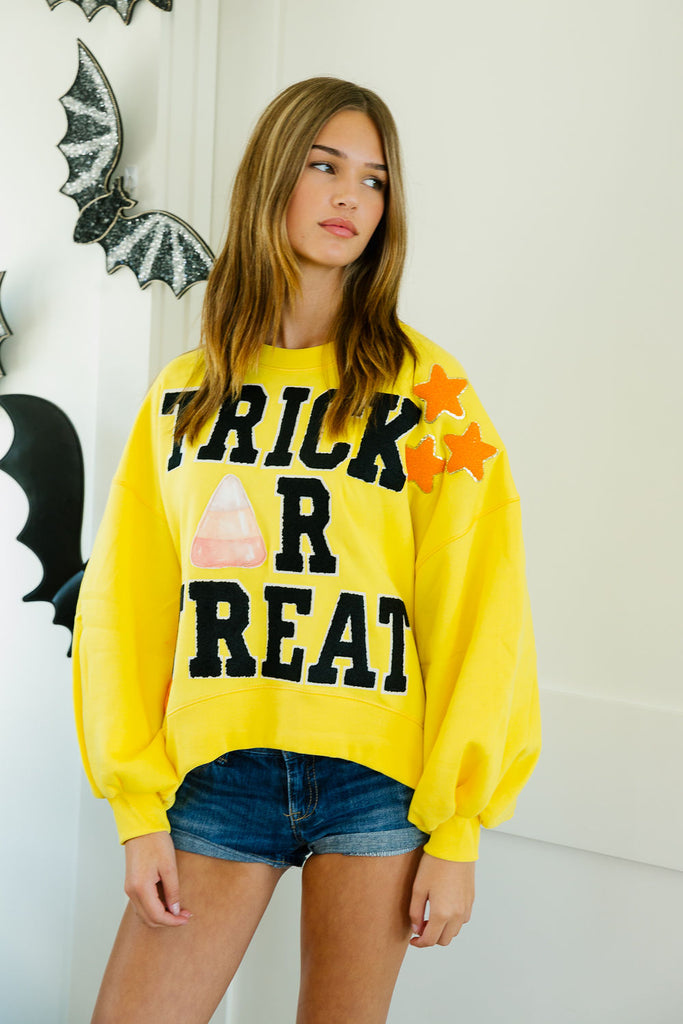 TRICK OR TREAT YELLOW PULLOVER PULLOVER Judith March   