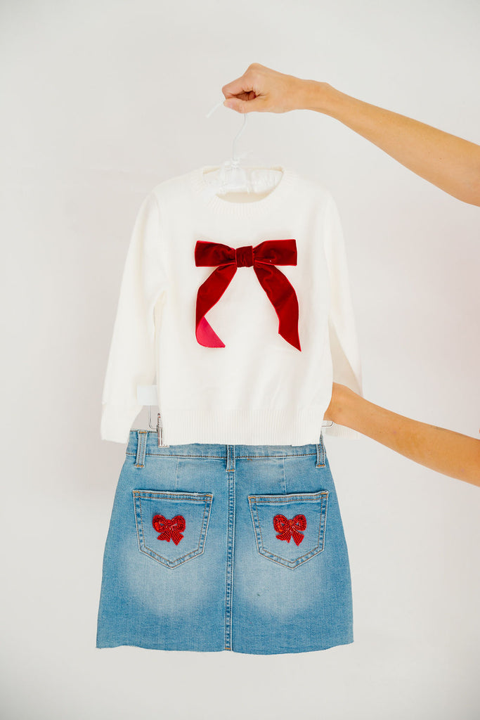 MINI KIDS BOW DENIM SKIRT SKIRT Judith March   