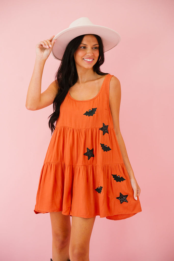 SPOOKY STAR ORANGE ROMPER DRESS Judith March   