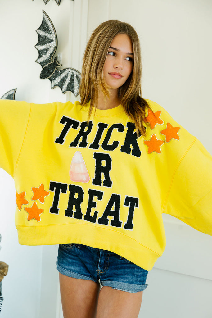 TRICK OR TREAT YELLOW PULLOVER PULLOVER Judith March   