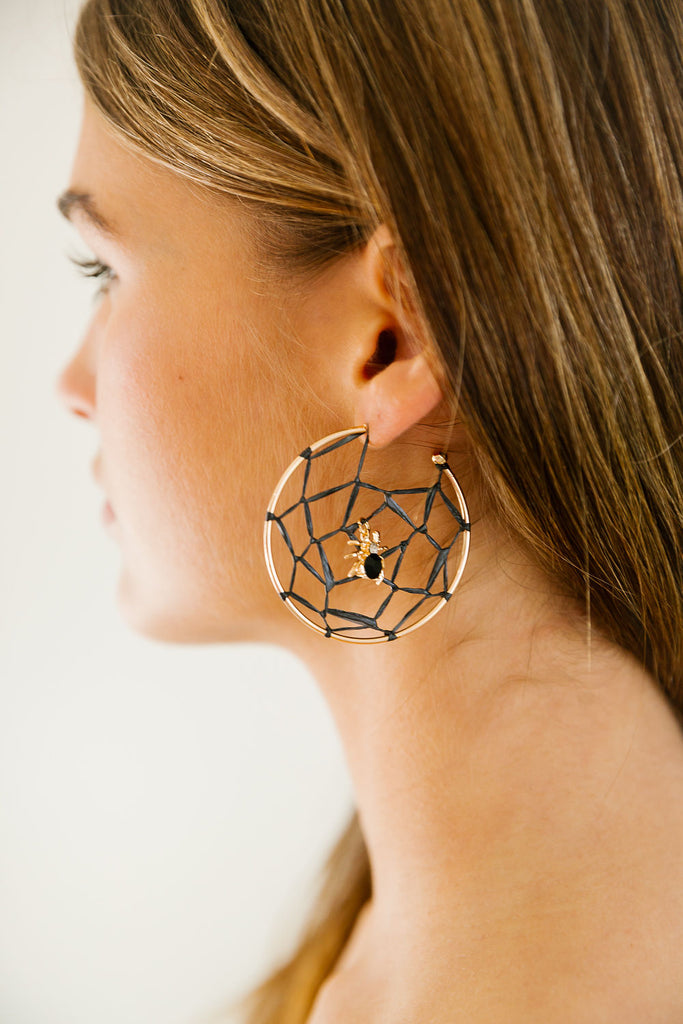 SPIDER WEB HOOP EARRINGS earrings Judith March   