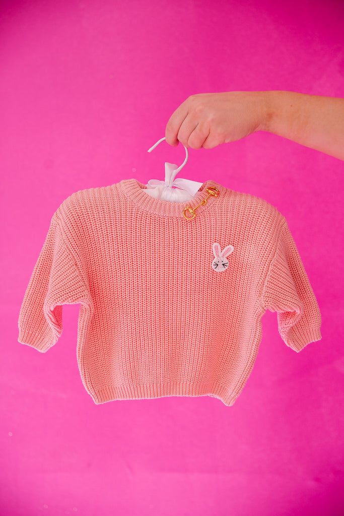 MINI KIDS KNIT BUNNY PINK SWEATER* SWEATER Judith March