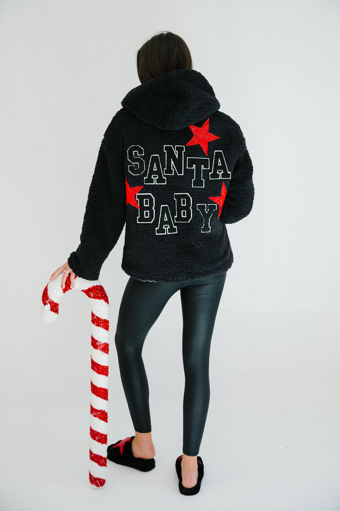 SANTA BABY BLACK SHERPA JACKET JACKET Judith March   