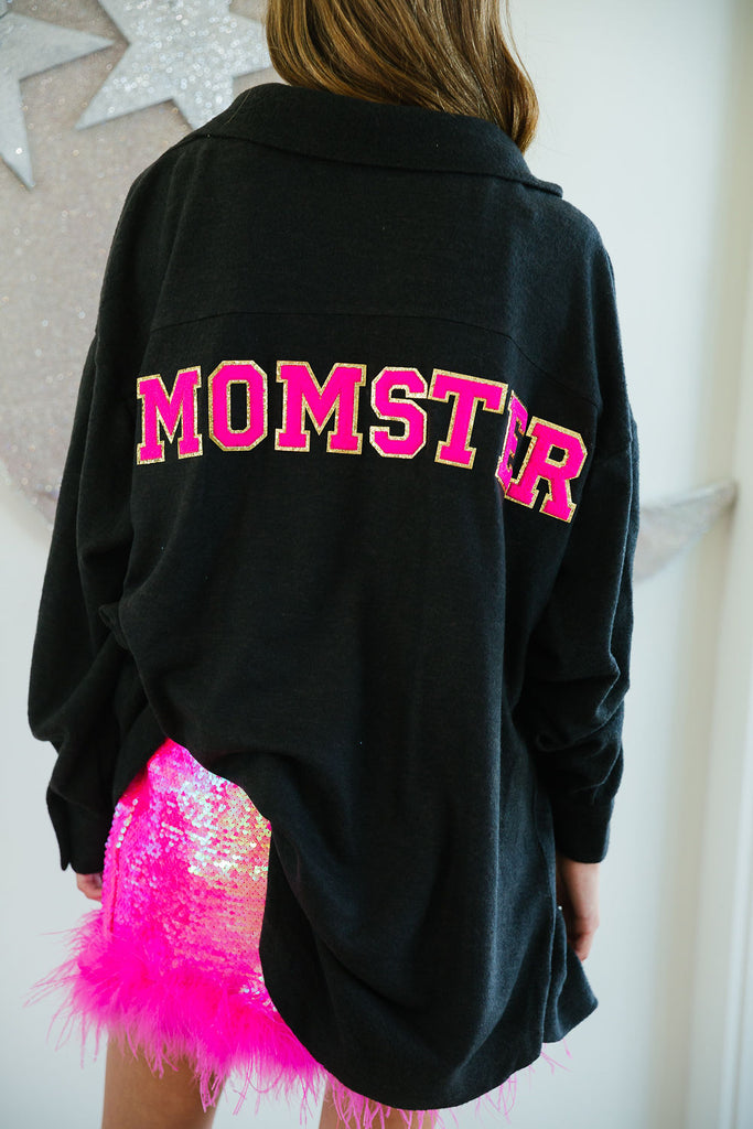 MOMSTER BLACK SHACKET SWEATER Judith March   